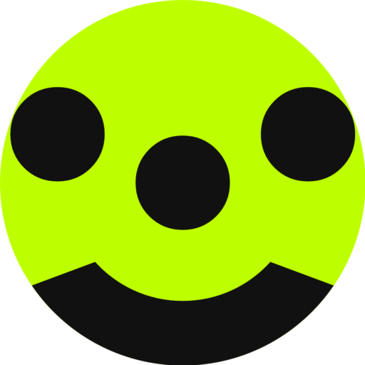 Cara verde lima sonriente